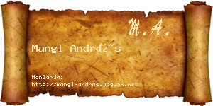 Mangl András névjegykártya
